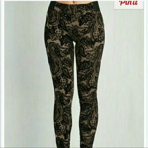 Modcloth Flocked Velvet Pants